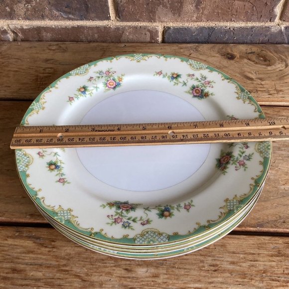 4 VTG 1933 Morimura Noritake Japan Embassy Floral Round Dinner Plates 9 7/8” - Picture 9 of 10